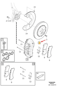 VOLVO V60 MK2 Front Left Brake Disc Kit 32142492 NEW GENUINE - Picture 1 of 2