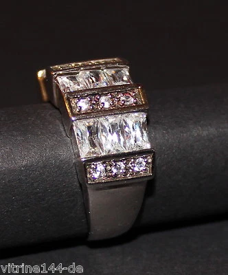 edler Bandring Zirkonia weiß 925er Sterling Größe 56 Damenring Fingerring - Bild 1 von 3