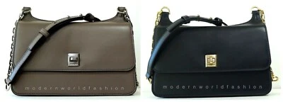 NUEVO CON ETIQUETAS $378.00 - Michael Kors Natalie Cuero Cadena Mediana Mensajero Almirante, Ceniza Foto 1 de 2