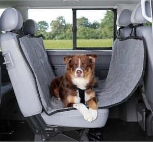 Trixie 1313 - Protective Back Seat Hammock- 1.45 × 1.60 m - Light Grey/ Black - Picture 1 of 5