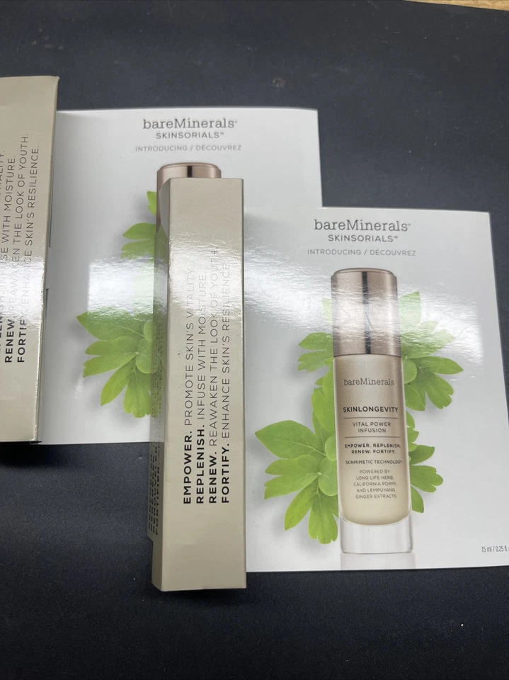 2xBare Minerals Skinsorials Skinlongevity Vital Power Infusion 7.5ml/0.25oz Trvl - Image 1 of 1