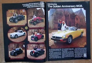 1975 MG MGB Golden Anniversary Original Color Ad TC Magnette K-3 M-Type - Picture 1 of 1