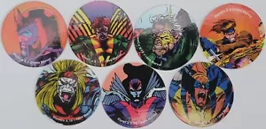 Vintage Pogs * Lot Of 7 * Pogs * Marvel Comics X-MEN * Slamco 1994 - Picture 1 of 2