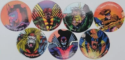 Vintage Pogs * Lot Of 7 * Pogs * Marvel Comics X-MEN * Slamco 1994 - Image 1 of 2