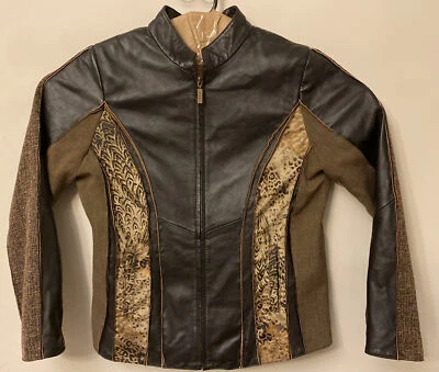 KOOS OF COURSE! WOMEN'S Animal Print JACKET COAT FULL ZIP TAB COLLAR SIZE Med - Image 1 of 4