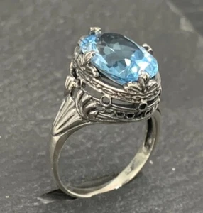 Ring Blautopas 925er Silber Gr. 55 - Bild 1 von 11