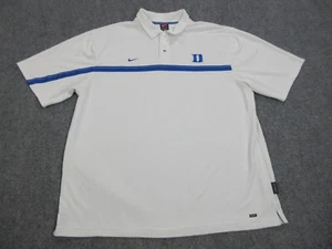 VINTAGE Duke Blue Devils Polo Shirt Mens 2XL White College Basketball Nike Team - Picture 1 of 15