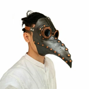 Plague Doctor Bird Long Nose Beak Steampunk Face Mask Halloween Cosplay Adult - Picture 1 of 31