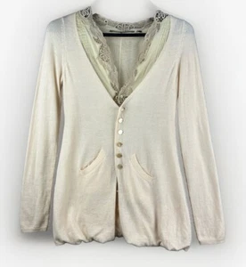 Anthropology Knitted & Knottted Cardigan Small Angora Cashmere Cottage Core - Picture 1 of 14