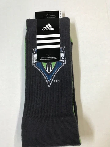 Seattle Sounders FC Adidas MLS Dark Gray Socks Men's XL 12-15 Cover