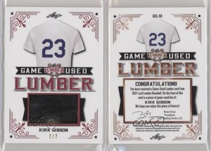 2021 Leaf Lumber Game Used Lumber Red /7 Kirk Gibson #GUL-59