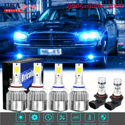 Faros antiniebla LED azul hielo para Dodge Charger 2006 2007 2008 2009 - 6 piezas Foto 1 de 4