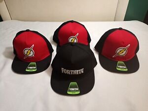 3 The flash youth snapback black red baseball hat DC justice league 1 Fortnite