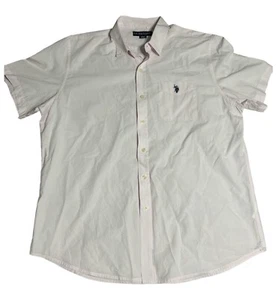U.S. Polo Assn Button Down Dress Short Sleeve Shirt Men’s Size XL Pink - Picture 1 of 9