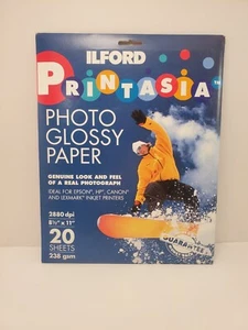 Ilford Printasia Photo Glossy Paper 2880 dpi 8 1/2" x 11" 20 sheets 238 GSM - Picture 1 of 2