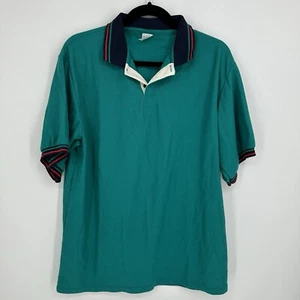 Vintage Friendly's Restaurant Employee Uniform Shirt Mens Sz L Teal Embroidered - Picture 1 of 6