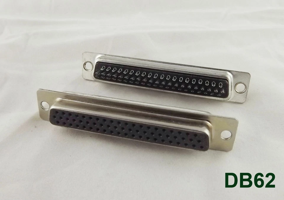 10x D-SUB 62 Pin DB62 Female Jack Solder Type Straight Adapter Connector 3 Rows - Image 1 of 1