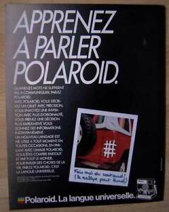 Publicité Papier - Appareil Photo Polaroid De 1985