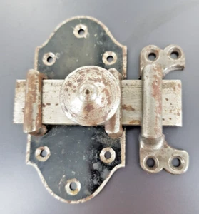 Ancien Verrou , Targette avec sa gâche en fer - Photo 1/10