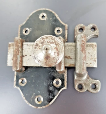Ancien Verrou , Targette avec sa gâche en fer - Photo 1/4
