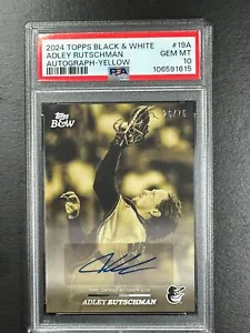 2024 Topps Blanco y Negro Adley Rutschman AUTO AMARILLO/75 PSA 10 Pop 8 #19A - Imagen 1 de 1