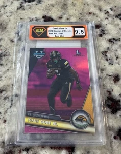 2023 Bowman University Chrome - Frank Gore Jr. #137 Pink Refractor (RC) - Picture 1 of 2