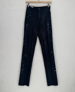 Bojeangles Damen Vintage 70er Disco schwarz Strass Stretch Hose Gr. 11/12 - Bild 1 von 4