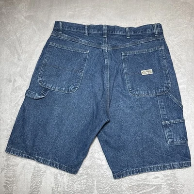 Pantalones Cortos de Carpintero Wrangler Para Hombres Talla 34 x 10" Pantalones Cortos Sueltos Azul Denim Tareas Foto 1 de 4