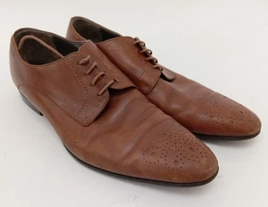 BOSS Hugo Boss - Men's Tan Leather Oxford 50260584 Formal Shoes - UK 8 EU 42 - Picture 1 of 11