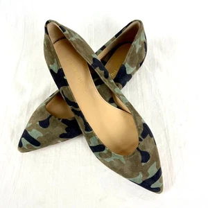 Marion Parke Womens 6.5 Camouflage Suede Must Have Flats 37 Shoes Excellent - Picture 1 of 14