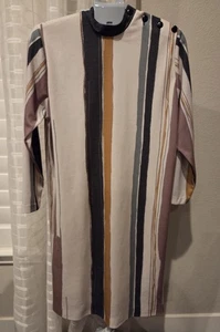 Vintage 60er Jahre JEAN BIOLAY Paris France MOD Etuikleid Gr. 42 (10 US) gestreift - Bild 1 von 8