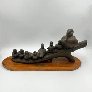 Ducks Unlimited Sunbathers By Bradley Williams Hen & Ducklings Bronze Sculpture - Picture 1 of 23