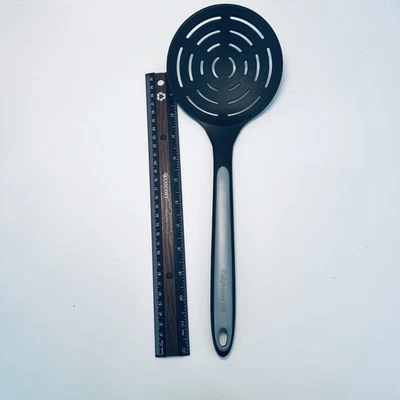 Calphalon Black Nylon Skimmer Strainer Slotted Spoon Round Heat Resistant 14" - Image 1 of 4