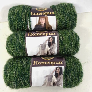 Set of 3- Lion Brand Yarn HOMESPUN, 6 oz ea, FOREST - Picture 1 of 5