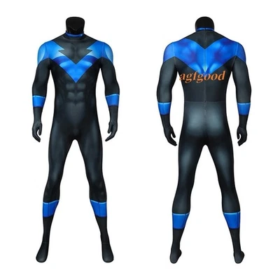 Nightwing Dick Grayson Disfraz Trajes Mono Con Parche Conjunto Helloween Foto 1 de 4
