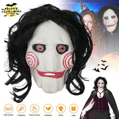 Halloween Saw Jigsaw Maske Horror Cosplay Billy Masken Latex Gruselige Maske - Bild 1 von 4