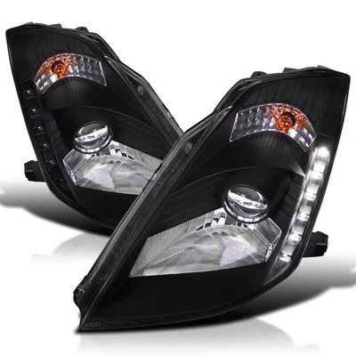 Black Fits 2003-2005 350Z Z33 Led Strip Hid Type Projector Headlights Lamps Foto 1 de 4