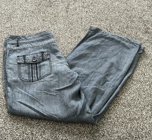NEXT Women's Blue Casual Wide Leg Summer Linen Trousers Pants Ladies Size UK 12 - Picture 1 of 6