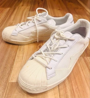 Y-3 Yohji Yamamoto Tenis Zapatos SUPER TAKUSAN Blanco Cuero Bajo Mujeres US6.5 EN MUY BUENA CONDICIÓN Foto 1 de 4