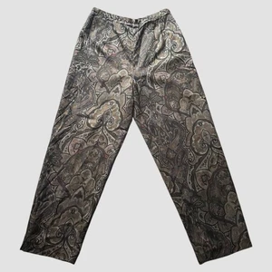 Talbots Women’s Silk Wool Pants Paisley Pattern Dress Trousers Size 10 High Rise - Picture 1 of 12