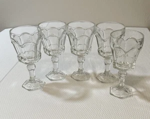 FOSTORIA, VIRGINIA, CLEAR, WATER GOBLETS. SET OF 5. - Picture 1 of 5