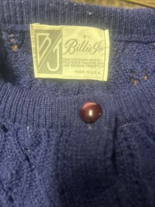 Vintage Billie Jo Knit Purple Button Up Sweater/Cardigan 19” Pit To Pit Likely M - Picture 1 of 10