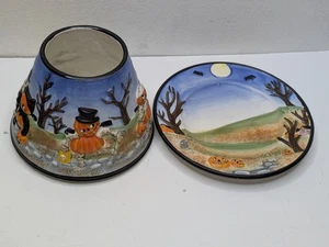 Yankee Candle Pumpkin Pals Large Candle Lamp Shade Plate SET HTF Halloween Cute  - Picture 1 of 24