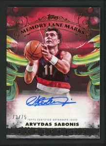 2025 ARVYDAS SABONIS 73/75 AUTO TOPPS INCEPTION MEMORY LANE MARKS AUTOGRAPHS - Picture 1 of 2