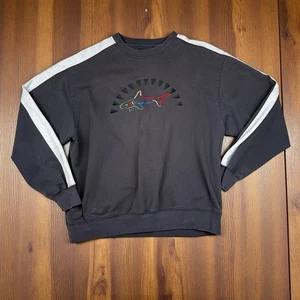Vintage Greg Norman Embroidered Golf Sweatshirt  Color Block Sleeve Shark Lg - Picture 1 of 6
