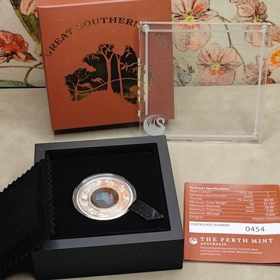 Australian Opal Series 2020 1 oz Silver Proof $1 Coin Great Southern Land w/ COA - Image 1 of 4