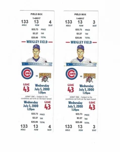 Chicago Cubs vs Pittsburgh Pirates Unused Baseball Tickets from 7/5/2000 - Picture 1 of 2