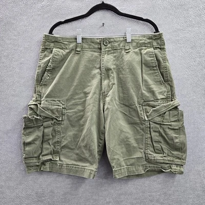Old Navy Men Shorts 34 Green Cargo Y2K Skate Baggy Lived-In Straight 9" Inseam - Image 1 of 4