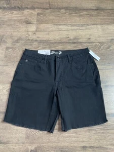 NWT Womens Seven 7 relaxed bermuda black cut off shorts mid rise stretch size 10 - Picture 1 of 10