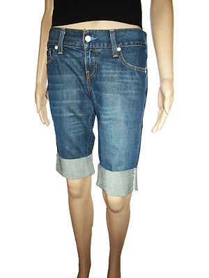 LEVIS Levi's #557 RRP £99 Indigo Square Fit Bordered Denim Crop Jeans Pants W27 - Image 1 of 4